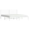 vidaXL Estructura cama sin colch&oacute;n con cabecero metal blanco 193x203cm