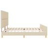 vidaXL Estructura de cama con cabecera Crema 200 x 200 cm tela