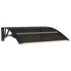 vidaXL Marquesina para puerta de policarbonato negra, 80 x 75 cm
