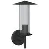 vidaXL Aplique de exterior de acero inoxidable negro
