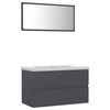 vidaXL Juego de muebles de ba&ntilde;o madera de ingenier&iacute;a gris
