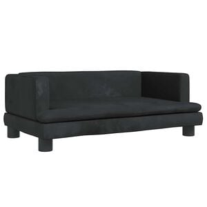 vidaXL Sof&aacute; para ni&ntilde;os de terciopelo negro 80x45x30 cm