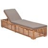 vidaXL Tumbona con coj&iacute;n madera maciza de teca gris oscuro
