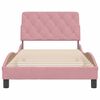 vidaXL Estructura de cama sin colch&oacute;n terciopelo rosa 100x200 cm