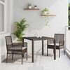 vidaXL Conjunto de Comedor de Jard&iacute;n 3 pcs Marr&oacute;n rat&aacute;n sint&eacute;tico