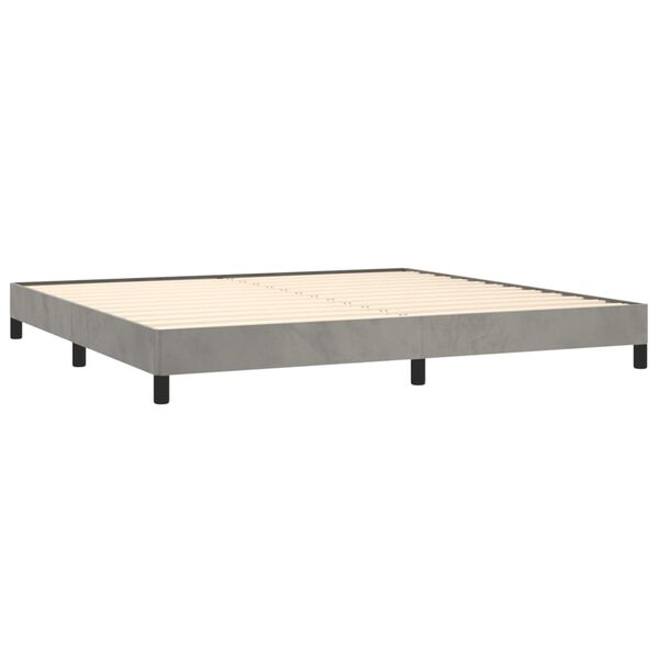 vidaXL Estructura de cama sin colch&oacute;n terciopelo gris claro 200x200 cm