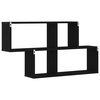 vidaXL Estante de pared con estante Roble Negro 76 x 15 x 53 cm