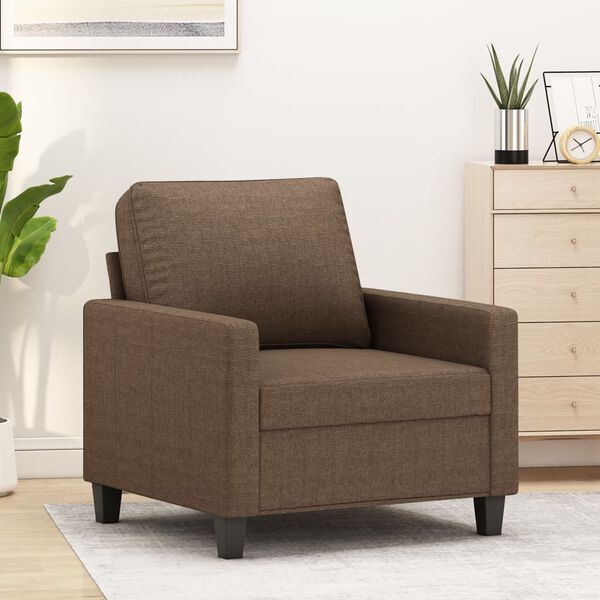 vidaXL Sill&oacute;n de tela marr&oacute;n 60 cm