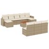 vidaXL Set de sof&aacute;s de jard&iacute;n 11pzas con cojines rat&aacute;n sint&eacute;tico beige