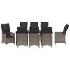 vidaXL Conjunto de Comedor de Jard&iacute;n 9 pcs Gris rat&aacute;n sint&eacute;tico