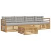 vidaXL Conjunto de sof&aacute;s de exterior 5 uds. Blanco y Gris Claro