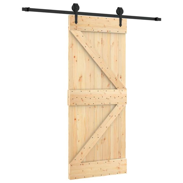 vidaXL Puerta corredera con herrajes madera maciza de pino 85x210 cm