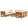 vidaXL Juego de muebles jard&iacute;n 9 pzas con cojines madera maciza acacia