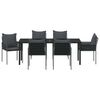 vidaXL Conjunto de Comedor de Jard&iacute;n 7 pcs Negro y Gris
