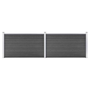 vidaXL Set de paneles de valla WPC negro 353x105 cm