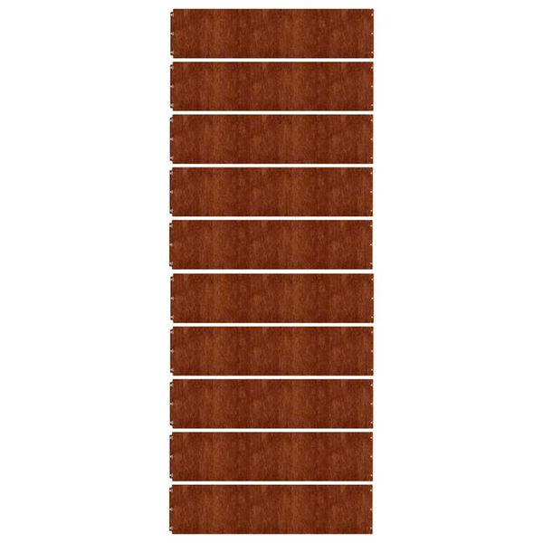 vidaXL Bordes de c&eacute;sped acero corten flexible 10 piezas 25x103 cm