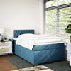 vidaXL Cama box spring con colch&oacute;n terciopelo azul 120x200 cm