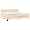 vidaXL Cama box spring con colch&oacute;n tela color crema 200x200 cm