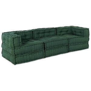 vidaXL Unidad de Sof&aacute; Modular Tela Verde 210 x 70 x 56 cm