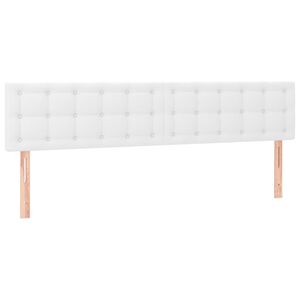 vidaXL Cabeceros cuero sint&eacute;tico blanco 200x5x78/88 cm