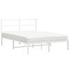 vidaXL Estructura cama sin colch&oacute;n con cabecero metal blanco 135x190cm