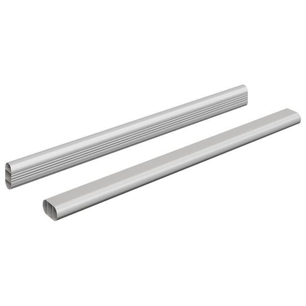 vidaXL Varilla para Armario 2 pcs Plateado 764 x 15 x 29 mm
