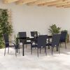 vidaXL Conjunto de Comedor de Jard&iacute;n 7 pcs Negro