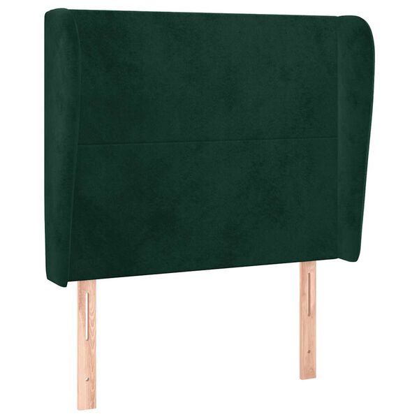 vidaXL Cabecero con orejas de terciopelo verde oscuro 83x23x118/128 cm