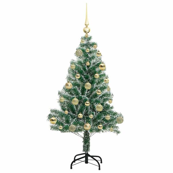 vidaXL &Aacute;rbol de Navidad Artificial Nevado con Luz LED Verde y 120 cm