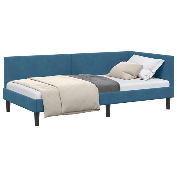 vidaXL Estructura de cama en esquina Azul 80 cm x 200 cm Terciopelo
