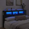 vidaXL Cabecero con LED madera de ingenier&iacute;a negro 180x18,5x103,5 cm