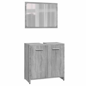vidaXL Set de muebles de ba&ntilde;o madera contrachapada gris Sonoma