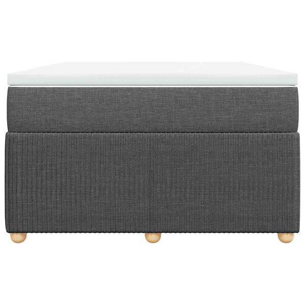 vidaXL Cama box spring con colch&oacute;n tela gris oscuro 120x190 cm