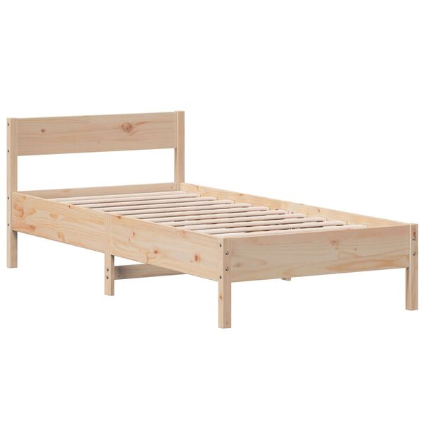 vidaXL Estructura de cama sin colch&oacute;n madera maciza pino 75x190 cm