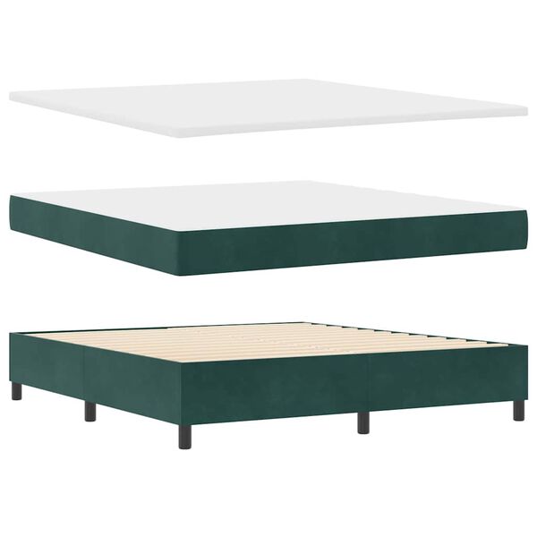 vidaXL Cama tipo Box Spring Verde oscuro 180 x 200 cm Terciopelo