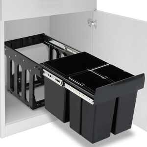 vidaXL Cubo de basura extra&iacute;ble en armario de cocina cierre suave 48 L