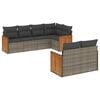 vidaXL Set de sof&aacute;s de jard&iacute;n 7 piezas con cojines rat&aacute;n PE gris