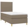 vidaXL Cama box spring con colch&oacute;n tela gris taupe 100x200 cm