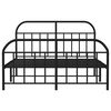 vidaXL Estructura cama sin colchón con estribo metal negro 183x213 cm