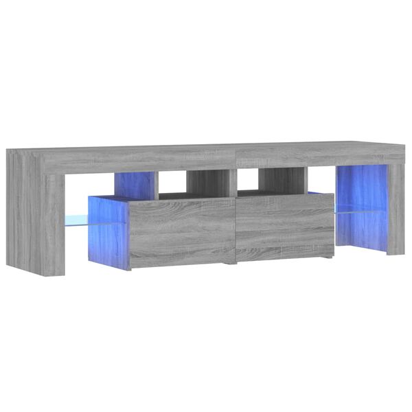 vidaXL Mueble de TV con luces LED gris Sonoma 140x36,5x40 cm