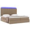vidaXL Cama con almacenamiento y LED Capuchino 180 x 200 cm