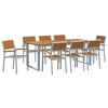 vidaXL Conjunto de Comedor de Jard&iacute;n 9 uds. Gris