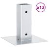 vidaXL Bases para postes cuadradas 12 uds. Plata 46x46 mm