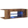 vidaXL Mueble TV luces LED madera ingenier&iacute;a envejecida 90x39x30 cm