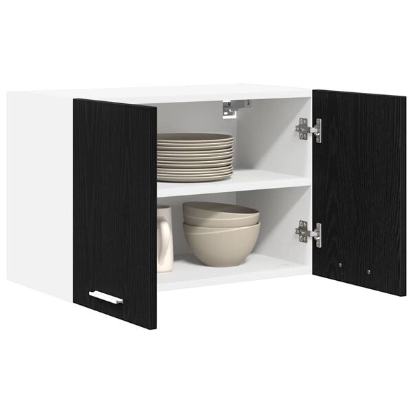 vidaXL Mueble colgante con puerta Roble Negro y 60 x 31 x 40 cm