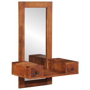 vidaXL Espejo de pared con cajones madera maciza de acacia 60x33x90 cm