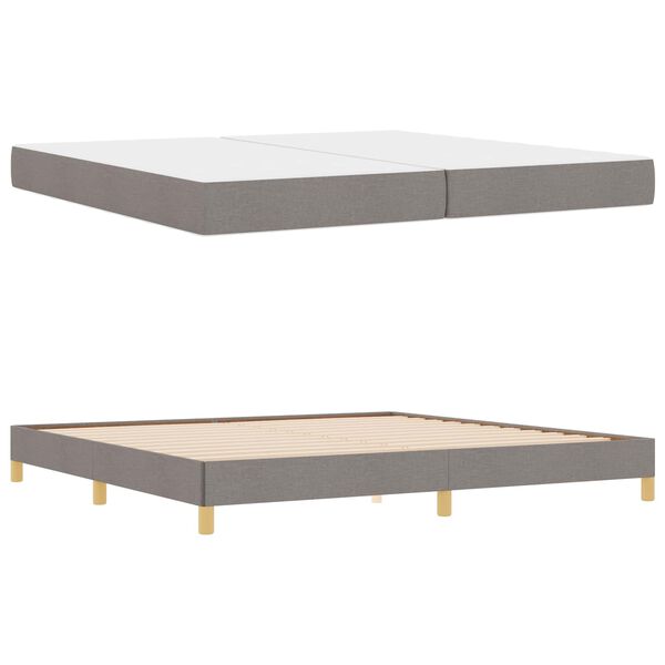 vidaXL Cama tipo Box Spring con colch&oacute;n Taup&eacute; 200 x 200 cm tela