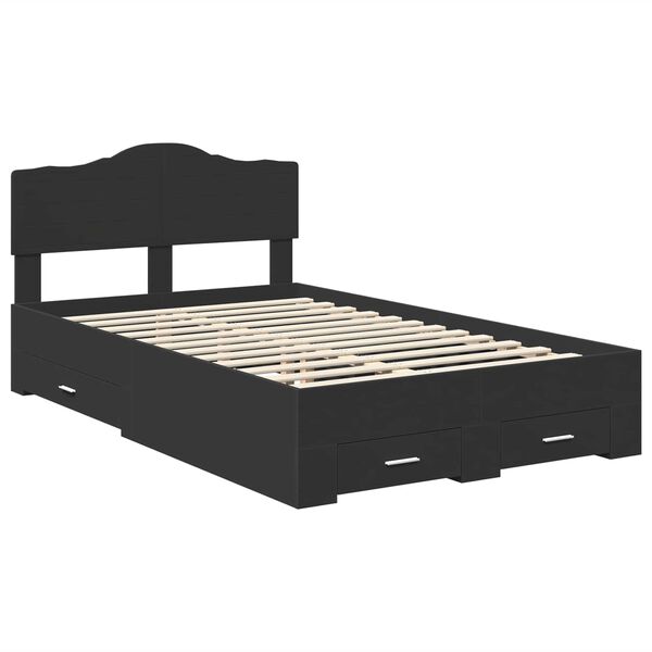 vidaXL Estructura de cama Negro 120 x 190 cm Madera de ingenier&iacute;a