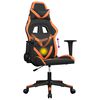 vidaXL Silla gaming de masaje cuero sintético negro y naranja