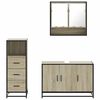 vidaXL Set de muebles de baño 3 pzas madera contrachapada roble Sonoma